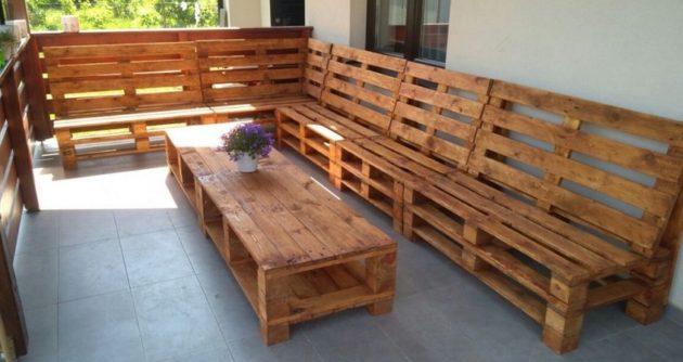 Stół i ławki z palet