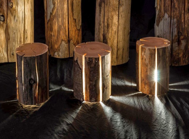 Kiedy światło wydobywa się z kłody – designerska lampa do użytku wewnątrz i na zewnątrz